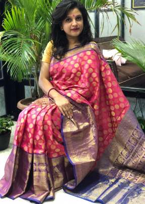 KANCHIPURAM SILK SAREE PINK COLOR 