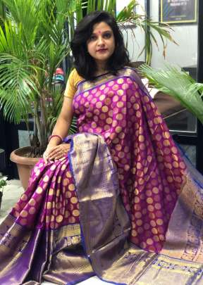 KANCHIPURAM SILK SAREE RANI COLOR 