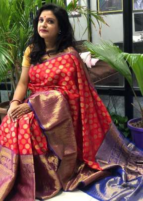 KANCHIPURAM SILK SAREE RED COLOR 