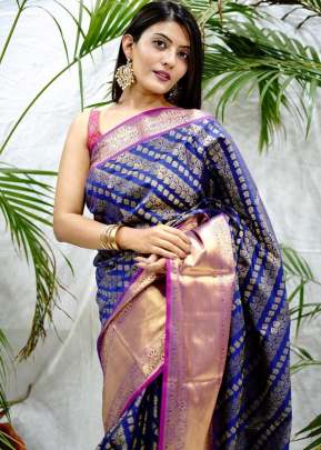 Kanan Navy Blue Saree In Kanchipuram