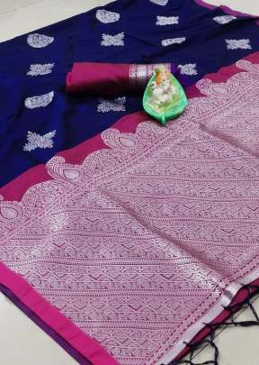 Lichi Silk Waving Jacquard Saree With Rich Pallu In Royal Blue SILK SAREE