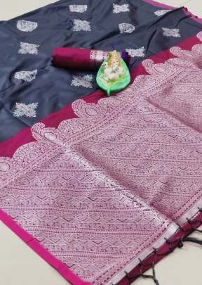 Lichi Silk Waving Jacquard Saree With Rich Pallu In Grey SILK SAREE