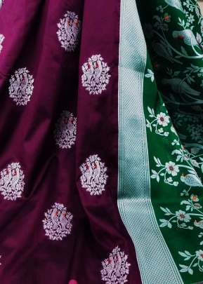  Lichi Silk Weaving Jacquard  Saree With Rich Pallu In Wine SILK SAREE