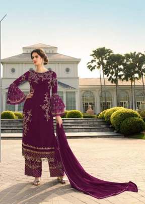 New Beautifully Design Pakistani suit With Embroidery Work In  Purple Pakistani Suits