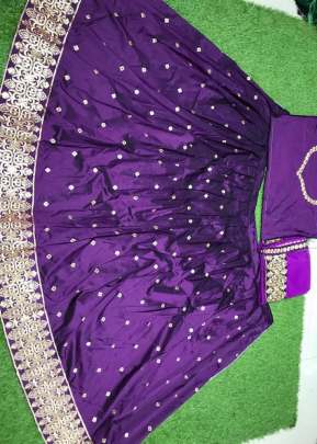 New Classic Tapeta Silk Lehnga With Embroidery Work In Purple lehenga choli