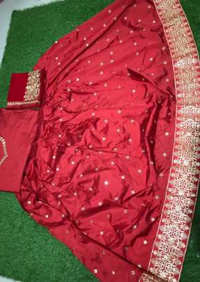 New Classic Tapeta Silk Lehnga With Embroidery Work In Red lehenga choli