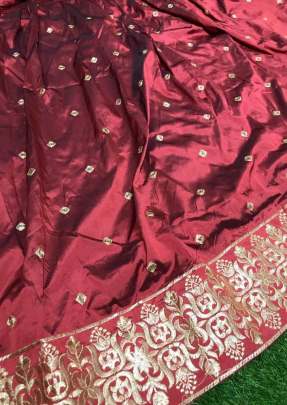 New Classic Tapeta Silk Lehnga With Embroidery Work In Maroon lehenga choli