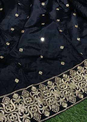 New Classic Tapeta Silk Lehnga With Embroidery Work In Black lehenga choli