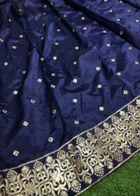 New Classic Tapeta Silk Lehnga With Embroidery Work In Navy Blue lehenga choli