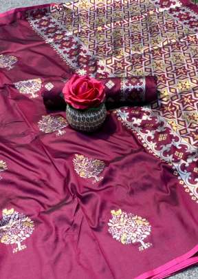 New Designer Lichi Silk Saree in magenta SILK SAREE