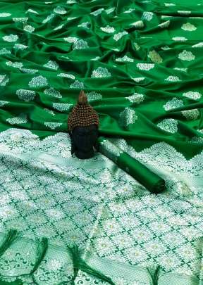 New Trendy Lichi Silk Saree In Green