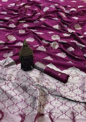 New Trendy Lichi Silk Saree In Wine