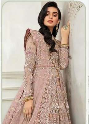 Onion Color Sequence Embroidery Work Pakistani Suit  designer suits