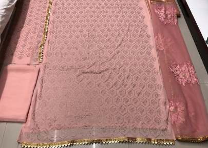 Peach Color Designer Suit In Pakistani Style designer suits