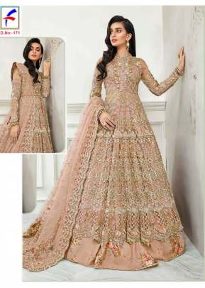 Peach Color Sequence Embroidery Work Pakistani Suit  designer suits