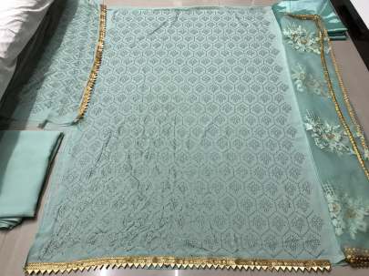 Pista Color Designer Suit In Pakistani Style designer suits