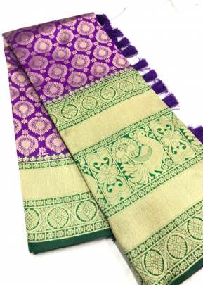 Purple TaanishQa Vol 7 Kanchipuram Silk Saree