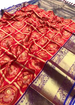 Red Peacock World Kanchipuram Silk Saree