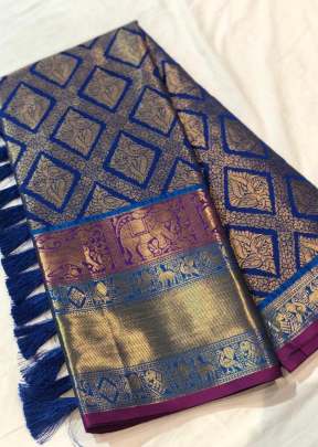 Royal Blue Epitome Plus Quality Wedding Saree