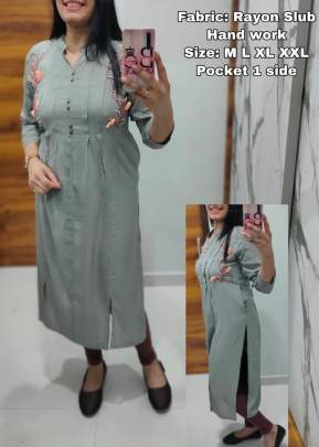 Simple Selfie Queen Vol 1 Heavy Rayon Kurti In Grey Color 