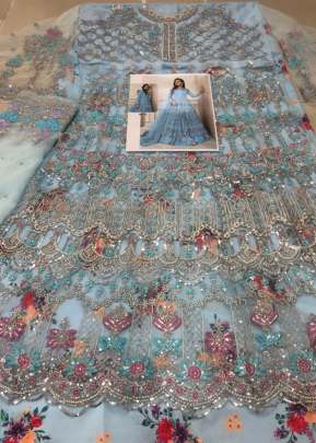 Sky Blue Color Sequence Embroidery Work Pakistani Suit  designer suits