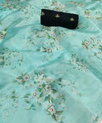 Turquoise Party Wear Light Weight partywear sarees