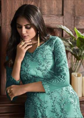 Turquoise Suit By Ayaan Vipul  Wedding Dress