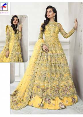 Yellow Color Sequence Embroidery Work Pakistani Suit 