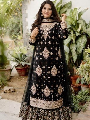 Embroidery Work Black Colour Pakistani Suit
